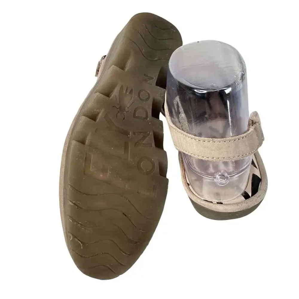 Fly London Womens Pele Slingback Shoes Taupe Leather Closed Toe EU 38